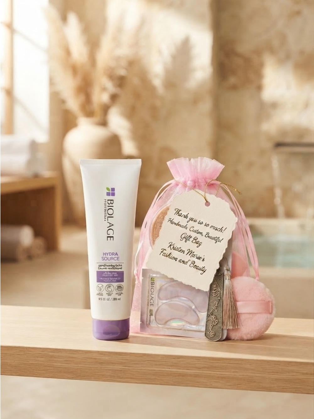 Matrix Biolage HydraSource Conditioning Balm 9.5 oz & Custom, Beauty Gift Bag